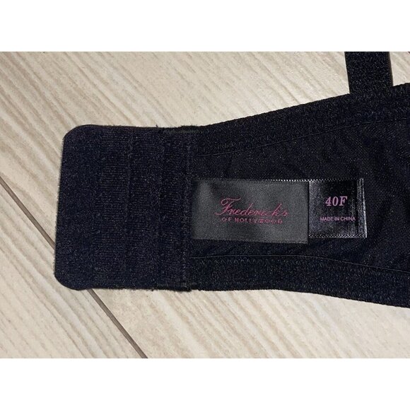 Frederick's of Hollywood Va Va Voom Satin Bra Padded UW Womens 40F Black New Nwt - Picture 6 of 6